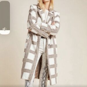NVLT Anthropologie Women’s Eyelash Plaid Coat NWT